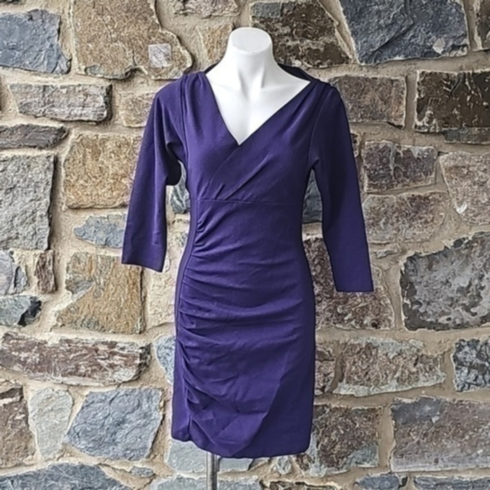 Diane Von Furstenberg Purple Knit Basuto Short Dress Size 8